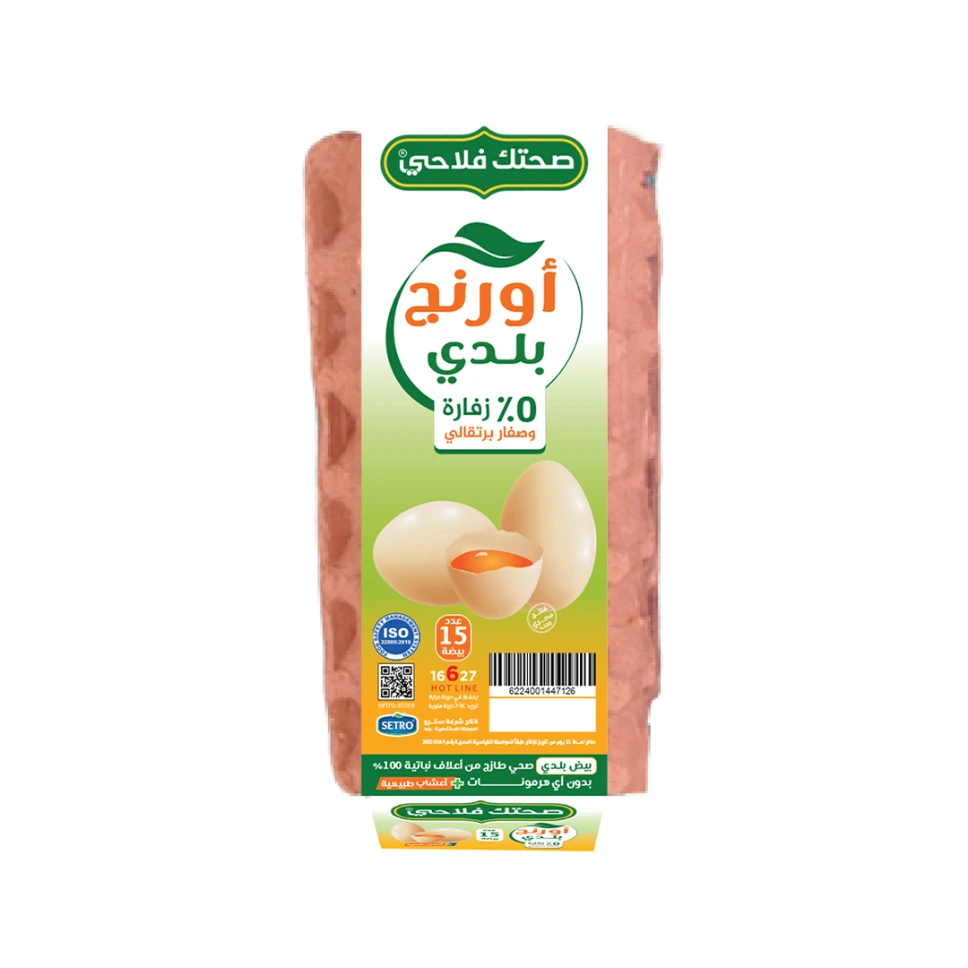 اورانج بيض بلدي 15 بيضه مغلف