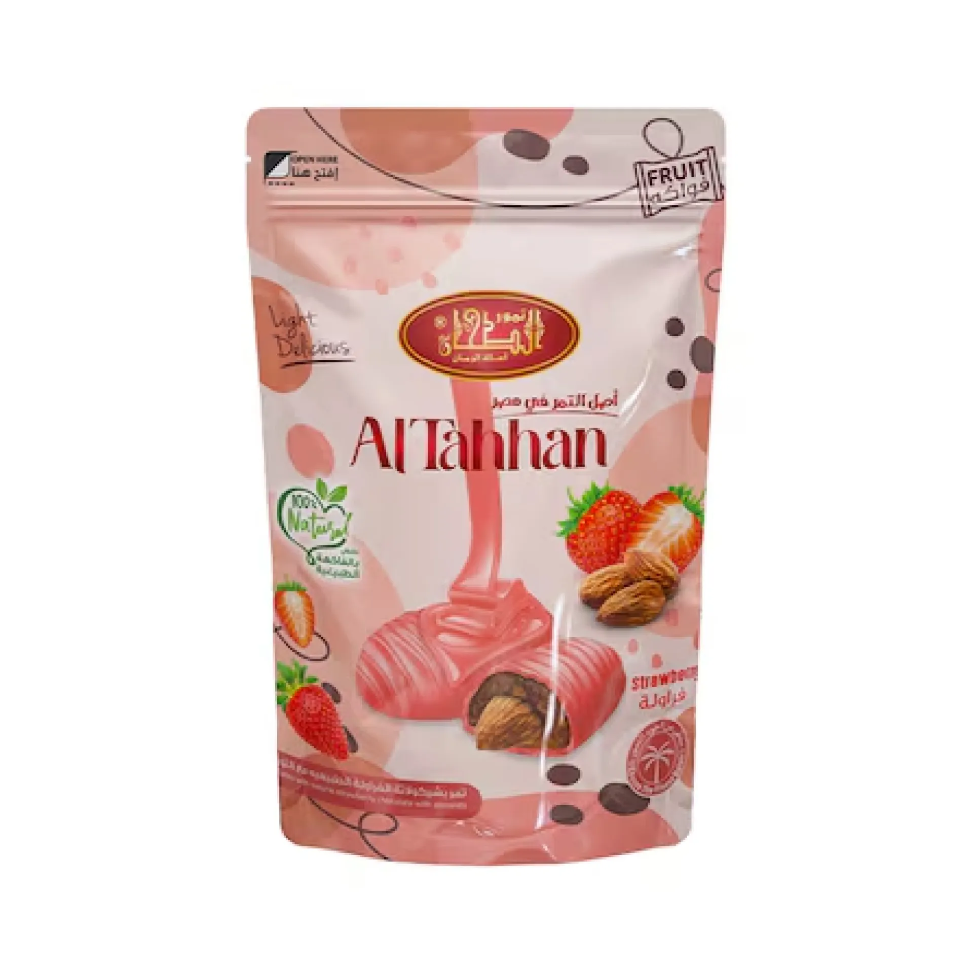 [11500300700182] الطحان تمر باللوز وشيكولاته الفاكهه (فراوله) كيس 100 جم