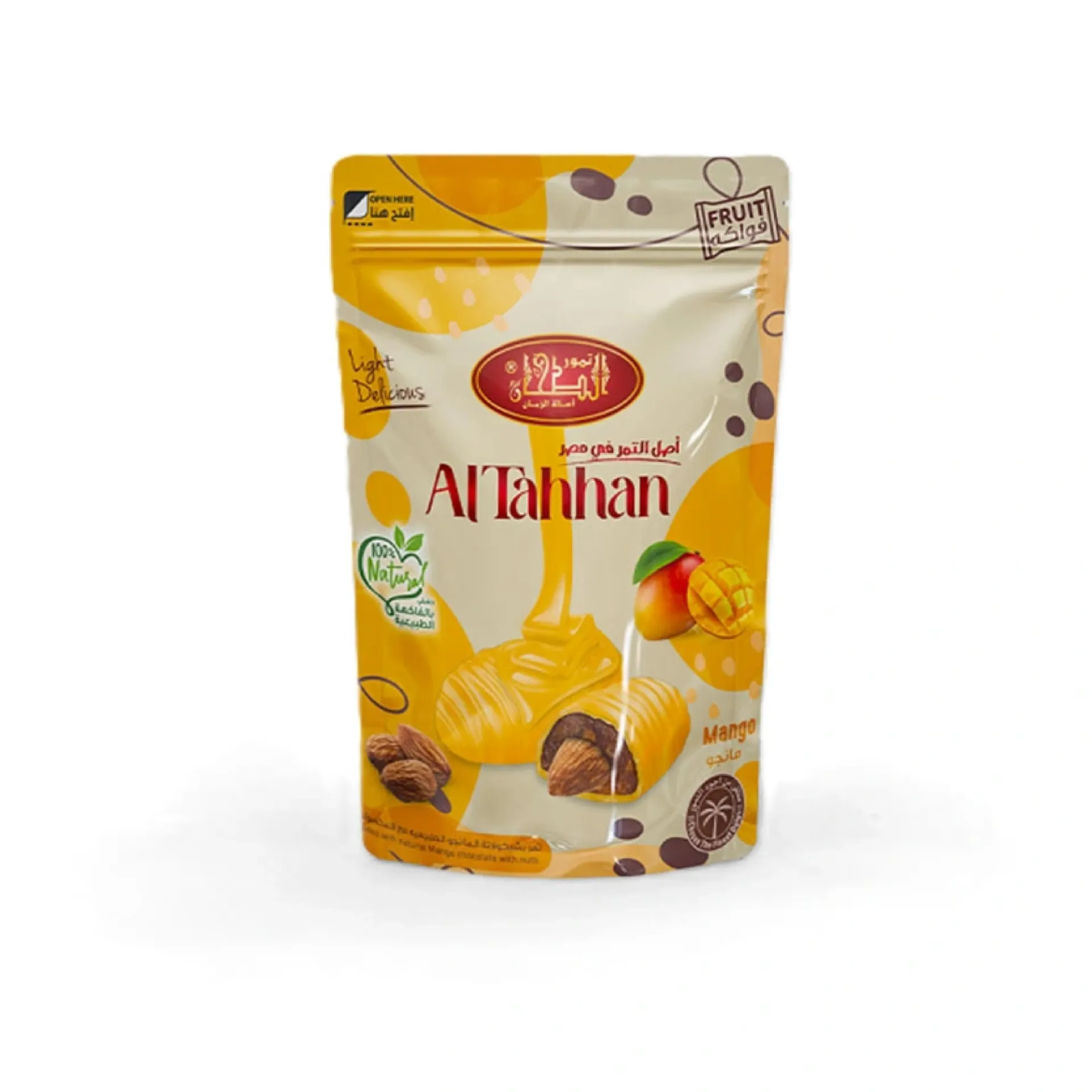 [6224008861652] الطحان علبة تمر باللوز وشيكولاتة الفاكهة الطبيعية ( مانجو ) 150 جم